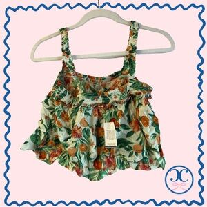 Vibrant Citrus Crop Top in Orange and Green